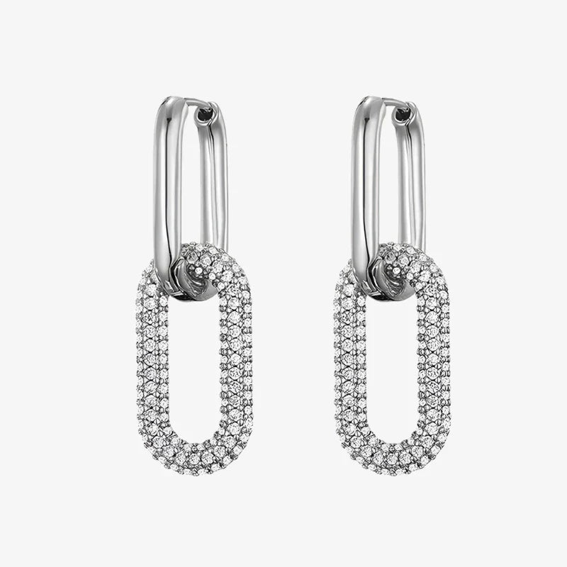 Sparkling Lock Hoop Earrings