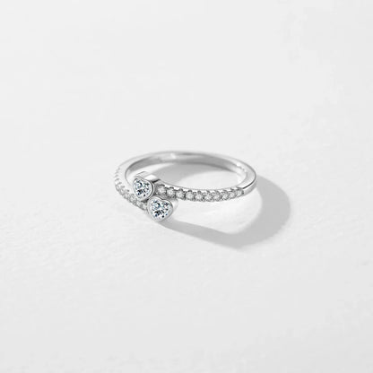 Double Heart Infinity Ring