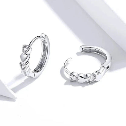 Sparkling Heart Hoop Earrings