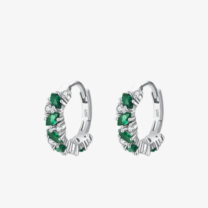 Radiant Emerald Hoop Earrings