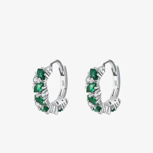 Radiant Emerald Hoop Earrings
