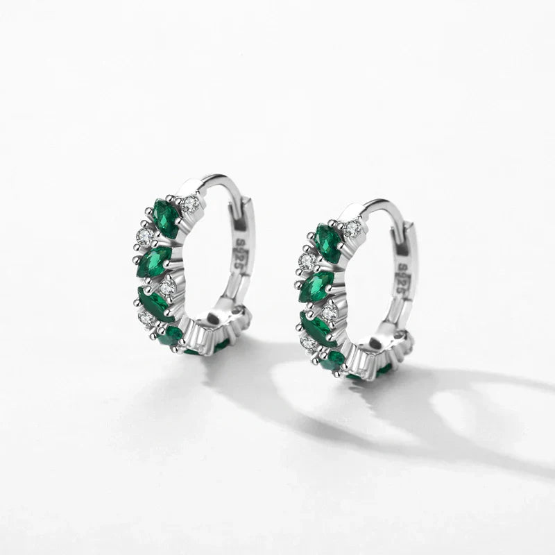 Radiant Emerald Hoop Earrings