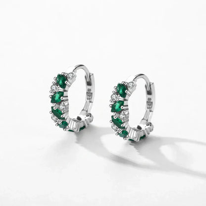 Radiant Emerald Hoop Earrings