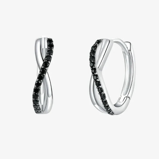 Midnight Infinity Hoop Earrings