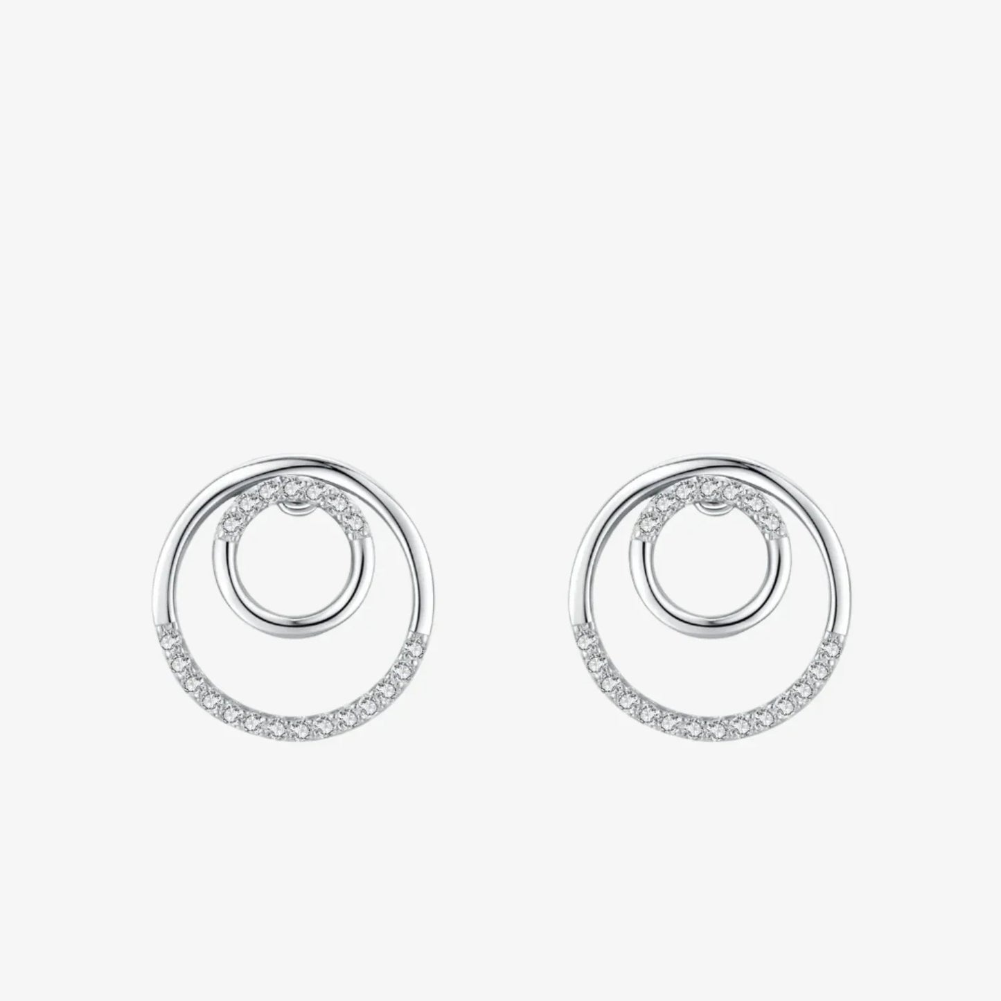 Sparkling Circle Stud Earrings