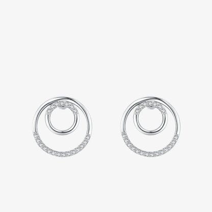 Sparkling Circle Stud Earrings