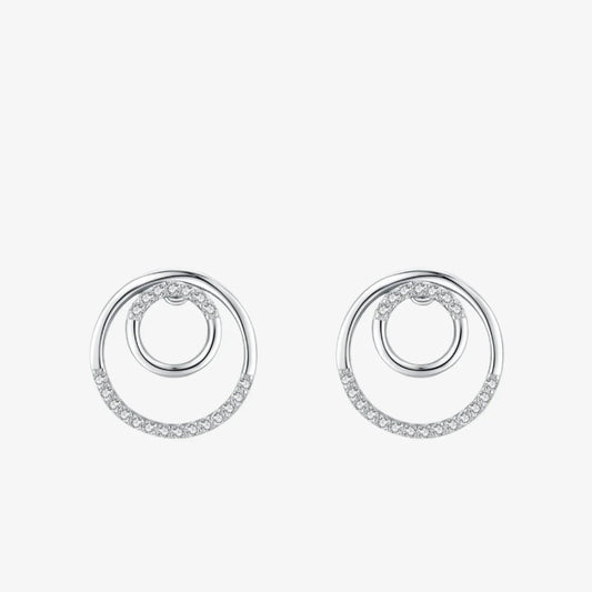 Sparkling Circle Stud Earrings