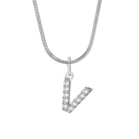 V Letter Pendant Necklace
