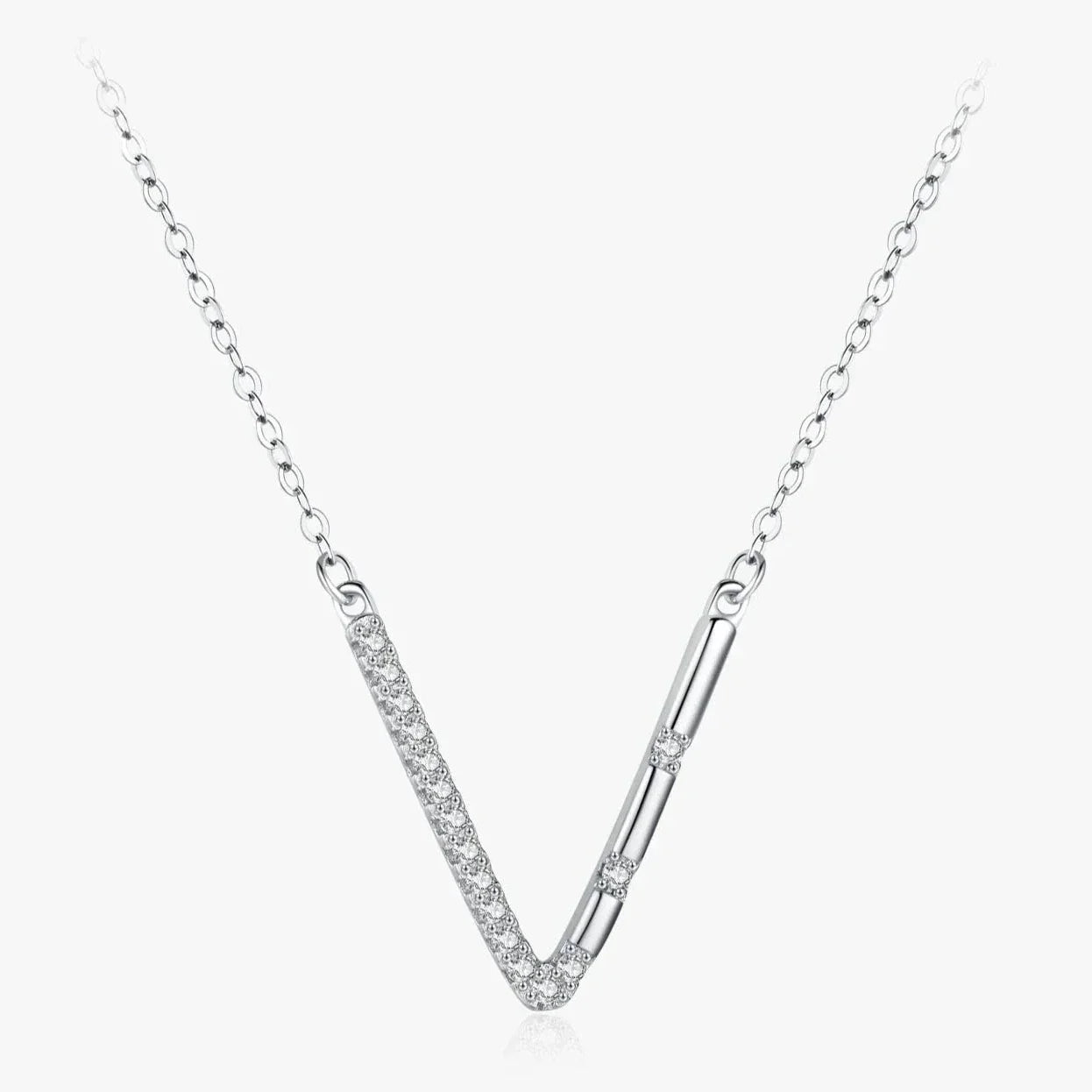 V Letter Pendant Necklace