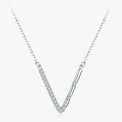 V Letter Pendant Necklace