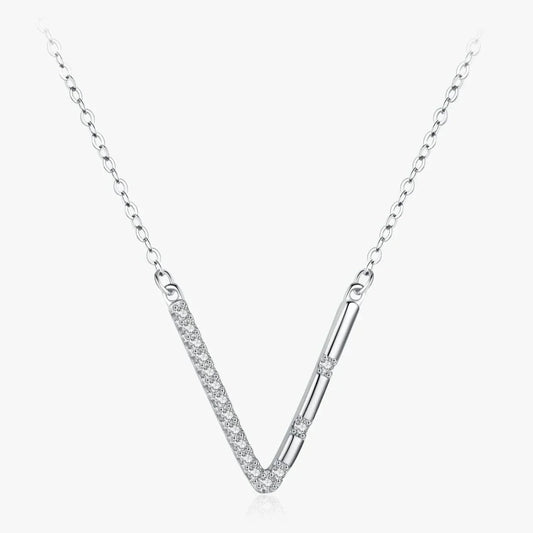 V Letter Pendant Necklace