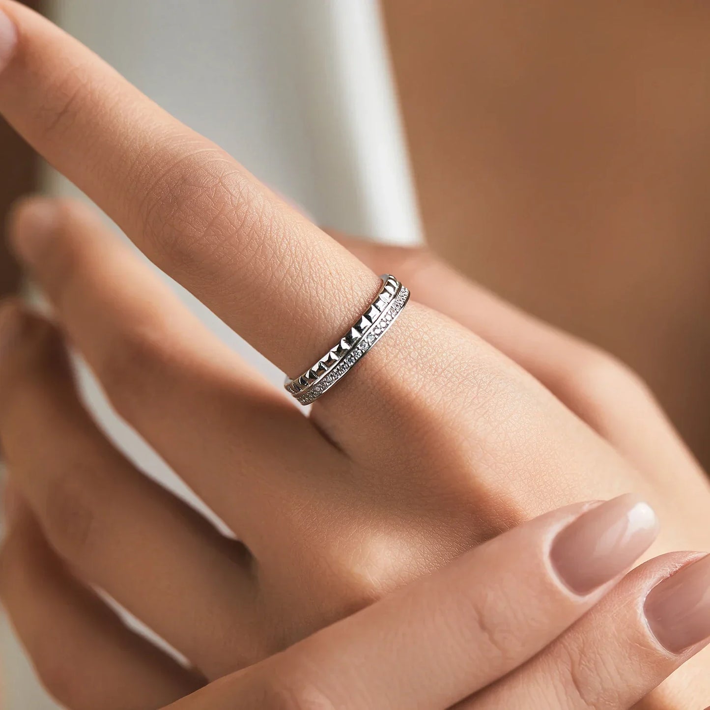 Brilliant Square Stacking Ring
