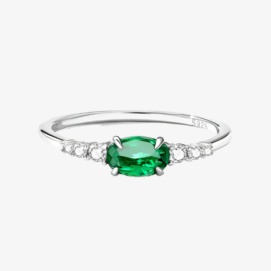 Emerald Halo Ring