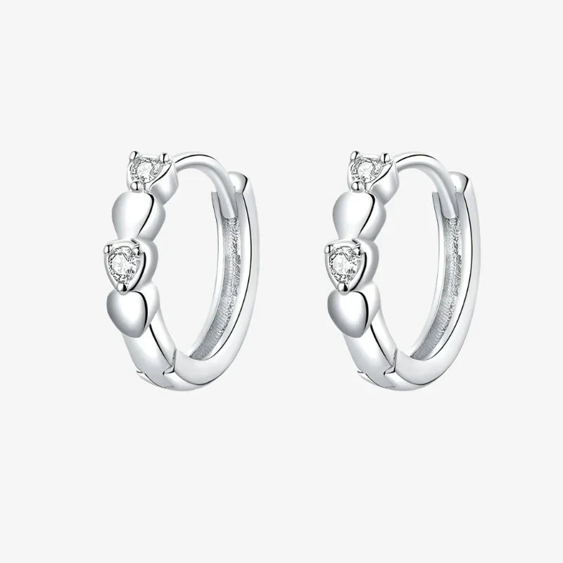 Sparkling Heart Hoop Earrings
