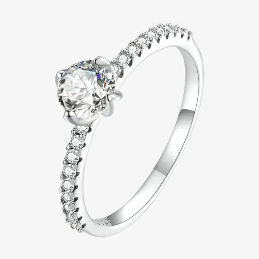 Brilliant Halo Solitaire Ring