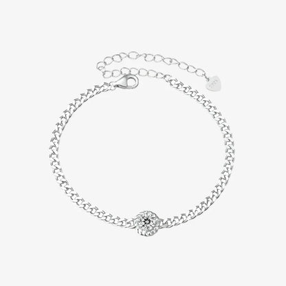 Brilliant Halo Moissanite Bracelet