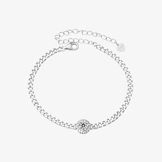 Brilliant Halo Moissanite Bracelet